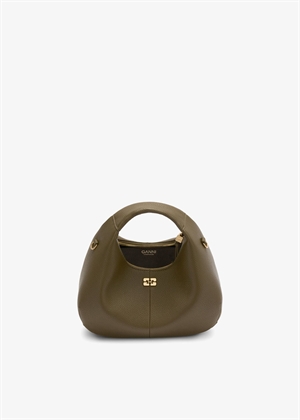 Hobo mini grained bag Military Olive C1040003 Ganni 